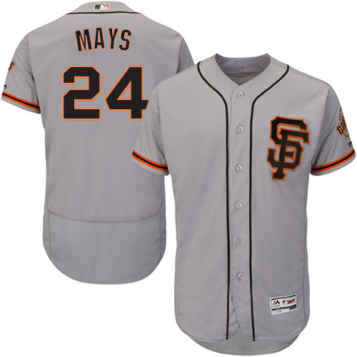 Giants #24 Willie Mays Grey Flexbase Authentic Collection Road 2 Stitched MLB Jersey